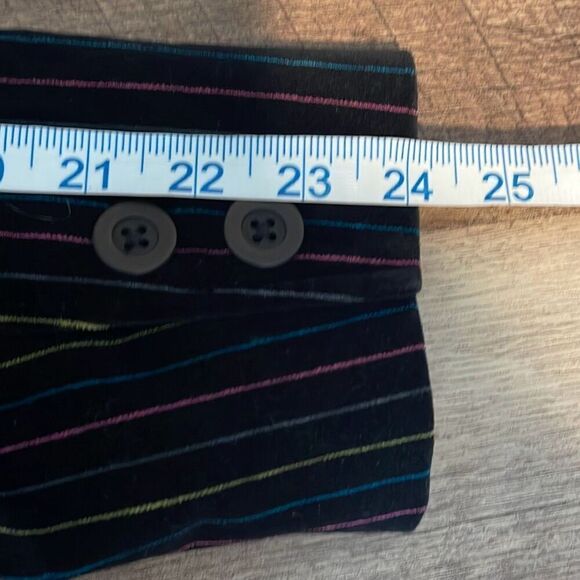 CASLON women's multi color striped black VELVET  BLAZER JACKET size Large Petite - Picture 11 of 13